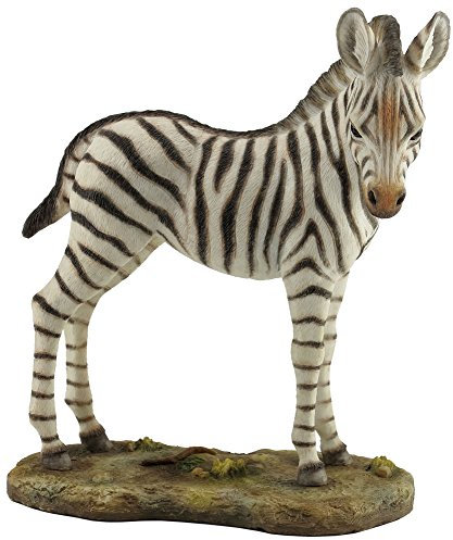 Dekofigur Baby Zebra, stehend, 17 cm, Schwarz / Weiß