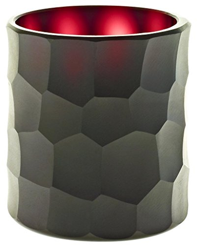 CRISTALICA Teelichtglas Kerzenhalter Votiv Windlicht Moonlight Höhe 9,5cm violett Handmade