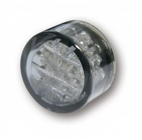 SHIN YO LED Einbau Rücklicht Pin Ø20mm - E-Prüfzeichen - 12V/1W-2W | Mini LED-Rücklicht PIN zum Einlaminieren oder Einkleben; Maße: Durchmesser 20 mm, Tiefe 14 mm, Motorrad, getöntes Glas, Stück