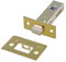 Amig - Picaporte Puerta Interior - Medida 45 mm - Para Puertas de Madera - Frente y Soporte en Canto Cuadrado - Para Manillas con Cuadradillo de 8 mm - Acero Dorado