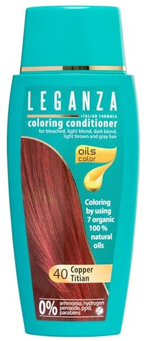 LEGANZA | Bálsamo Colorante Natural para el Cabello Color Rojizo Nº 40 | Tinte Sin Amoniaco | Enriquecido con Aceites Naturales | baño de color | cubre canas | 150ML