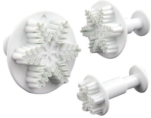 Accessotech 3 Sugarcraft Flocon De Neige Coupeur Piston Gâteau Fondant Loisirs Créatifs Outil Décoration Noël