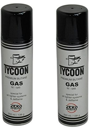 2x 250ml (=500ml) Dose Feuerzeuggas Premium Gas Nachfülldose Butangas für Feuerzeuge Gaskocher Brenner Lötkolben Heizung lötlampen Camping Haushaltsgeräte Kocher Flambierer Unkrautbrenner Gasgrill
