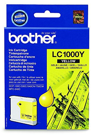 Brother LC1000Y - Yellow - original - ink cartridge - for Brother DCP-350, 353, 357, 560, 750, 770, MFC-3360, 465, 5460, 5860, 660, 680, 845, 885