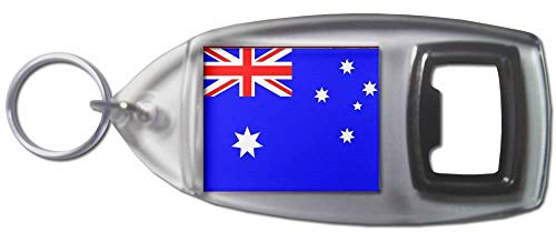 Australia Flag - Plastic Bottle Opener Key Ring