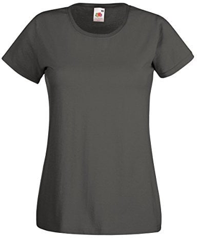Fruit of the Loom women's value weight t-shirt, lady-fit - Grey - Large