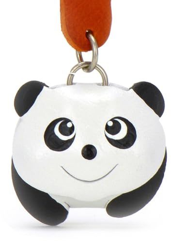 MONKIMAU Schlüsselanhänger Tiere 3D Panda aus Echtleder - handgefertigt Leder Tieranhänger - Geschenk für Damen, Frauen, Kinder und Tierliebhaber