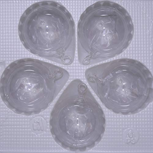Lauschaer Glas Christbaumkugeln klarglas mit Oese 5 Stück d 6cm Christbaumschmuck Weihnachtsbaumschmuck mundgeblasen