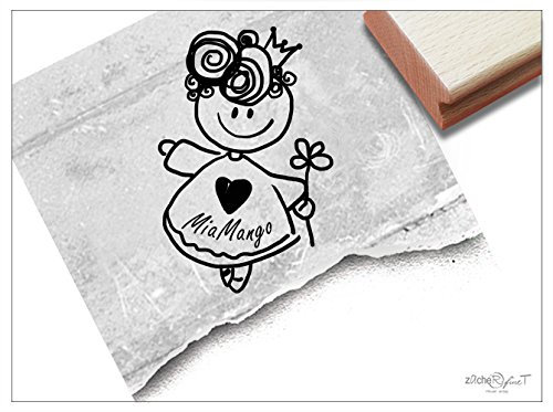 Stempel Namensstempel personalisiert Prinzessin Pia - Individueller Kinderstempel Name Kita Schule Einschulung Geschenk für Kinder - zAcheR-fineT