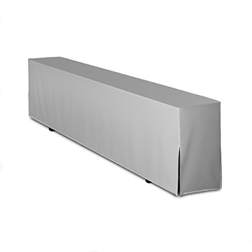TexDeko® gepolstert Bierbankhusse Premium für Bierzeltgarnitur 220cm strapazierfähig Festzeltgarnitur Blickdicht waschbar (Grau)