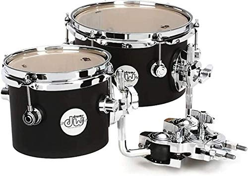 DW Design Series Concert Tom Set 5x6 & 5x8 with Mount- Black Satin