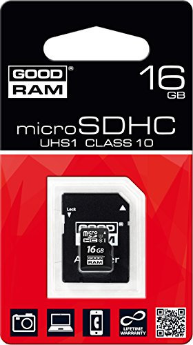 Goodram Micro SD C10 Carte mémoire Micro SDHC de 16 Go