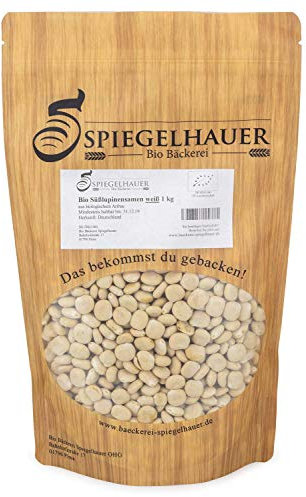 Bio Süßlupinensamen ganze Körner keimfähig naturbelassen roh Bäckerei Spiegelhauer Lupinensamen weiß