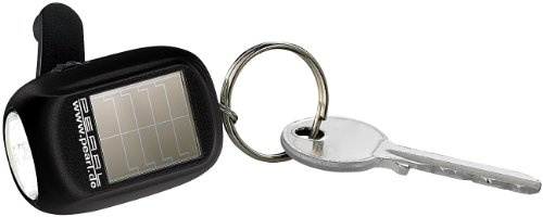 PEARL Solartaschenlampen: Mini-Solar-Taschenlampe mit Dynamo & Schlüsselring, 0,1 W, 8 lm (Taschenlampe Kurbel, Kurbel Dynamo, LED)