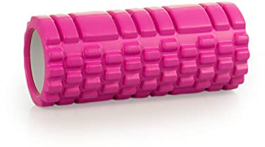 AFH Webshop Faszienrolle | Massagerolle | Pilatesrolle | Fitnessrolle | Faszien Foam Roller Deluxe | Länge: 33 cm | Durchmesser: 14 cm (pink) | mit Tasche