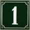 Emaille Hausnummernschild - Wählen Sie Ihre Nummer - Zahlen 1 bis 30 verfügbar - grün/weiß 12x12 cm und 12x14cm - sofort lieferbar! Hausnummer Schild wetterfest und lichtecht (1 grün/weiß 12x12cm)
