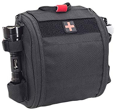 EB QUICKAID'S Oberschenkel-Holster (rot und schwarz) ohne Inhalt (schwarz)