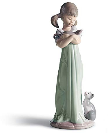 LLADRÓ Mädchen-Figur Vergiss Mich Nicht. Mädchen. Porzellan.