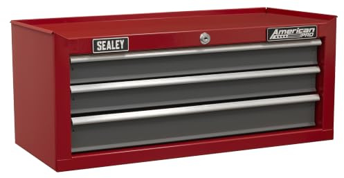 Sealey American PRO® 3 Drawer Mid-Box Tool Chest with Ball-Bearing Slides - Red/Grey - AP22309BB