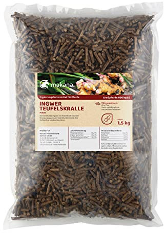 Makana Ingwer/Teufelskralle Pellets für Pferde, 1,5 kg Beutel