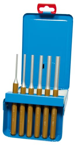 SW-Stahl 82620L Splinttreiber-Satz, 6-teilig - Durchschlag Set 3-8 mm | Präzisionsdurchschläge aus gehärtetem Stahl - 112 mm Länge - Stifttreiber für Mechaniker & Metallbearbeitung