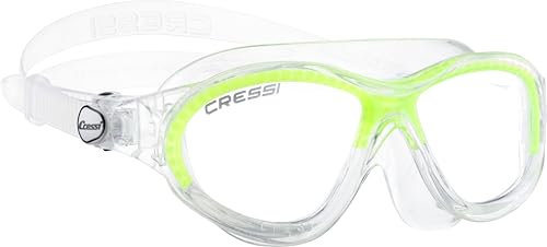 Cressi Cobra Kid Gafas de Piscina para Niños, Color Transparente / Lima, Talla Única