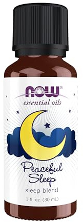 NOW Essential Oils, Peaceful Sleep Oil Blend, Relaxing Aromatherapy Scent, Blend of Pure Essential Oils, Vegan, Child Resistant Cap, 1-Ounce