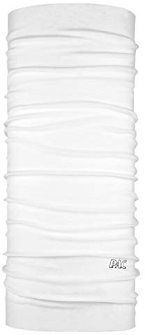 P.A.C. Original Solid Clear White Multifunktionstuch - nahtloses Mikrofaser Halstuch, Unisex, 10 Tragemöglichkeiten