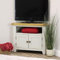 Arklow Painted Grey Oak Corner TV Unit | Storage Stand Fully Assembled Cabinet