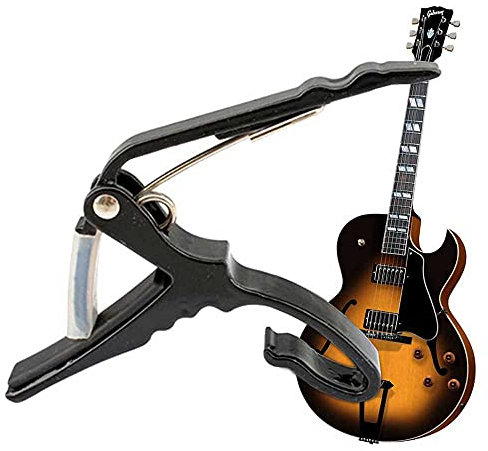 OcioDual Kapodaster 47mm Capodaster Kapo Capo für E-Gitarre Westerngitarre Akustikgitarre Bass Ukulele Mandoline Schwarz
