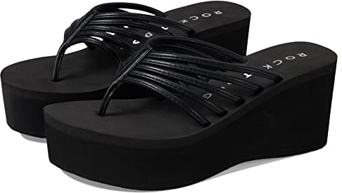 Rocket Dog Women's Crush Platform Thong Sandal,Black,9 M