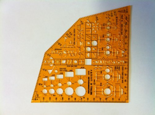 Rumold 2916 Metallwinkel, zum Zeichnen und Messen orange/klar