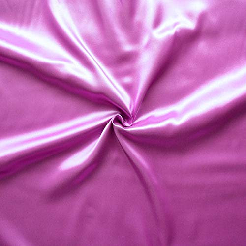 STOFFKONTOR Satin Modestoff Dekostoff - Stoff glänzend - Meterware, Farbe Flieder - zum Nähen von Bekleidung, Tischdekorationen, Homeaccessoires uvm.