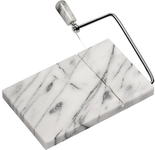 White Marble Cheese Slicer Cutter Peeler Cheese Board with Replacement Wires