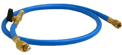 Flessibile frusta ridotta con rubinetto 1/4 x 5/16 sae - cm 150 - colore blu