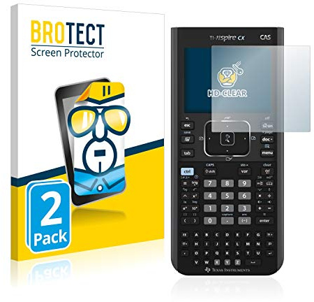 BROTECT Schutzfolie für Texas Instruments Nspire CX CAS | 2 Stück Transparenter Displayschutz Made in Germany Klare Displayschutz-Folie Clear Einfache Montage Case-Friendly