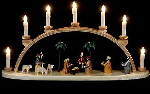 Theo Lorenz Schwibbogen - Christi Geburt - 60 cm - Original Erzgebirge Schwibbögen