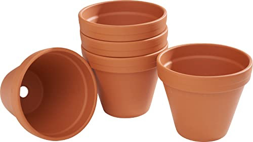 VBS Blumentopf TERRAKOTTA Ton-Töpfe Pflanztöpfe Übertöpfe versch. Größen Innen-Ø 13 cm, 5 Stück