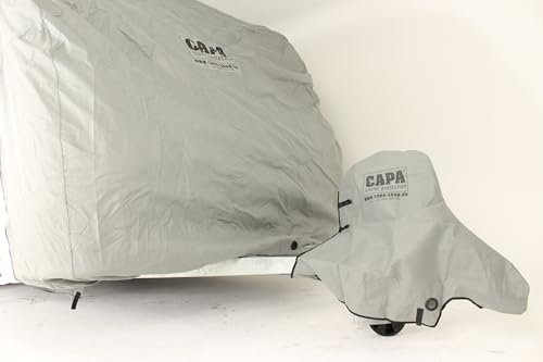 CAPA® Wohnwagen Schutzhülle als Schutzhülle Garage Schutzdach Abdeckung grau 01 - L 500 x B 230 x H 240