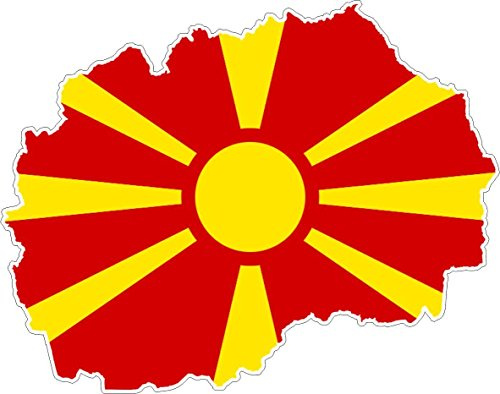 Macedonia Flag Map Self-Adhesive Vinyl Car Sticker