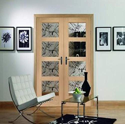 XL Joinery Shaker Internal Oak Rebated Door Pair with Clear Glass 1981 x 1372 x 40mm - GOPSHA4L54C