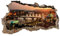 3D Wandtattoo Mauerloch Wandsticker Wandaufkleber Durchbruch Städte Landschaft Abenteuer selbstklebend H 60 x B 100 Schlafzimmer Wohnzimmer (WL01 Prag)