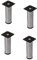 Gedotec Edelstahl Möbelfüße Sockelfüße höhen-verstellbar | Verstellfuß Ø 42 mm | Höhe 150 mm | Montageplatte 63 x 63 mm | Schrankfuß +25 mm verstellbar | 4 Stück - Möbel-Beine für Kommode & Sofa