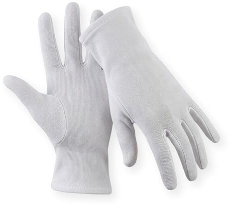 Medi-Inn+ Baumwollhandschuhe weiß 12 Paar | Größe L | 100% Baumwolle | weiche Trikothandschuhe