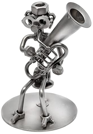 STEEMO Schraubenmännchen Musiker Tubist Tuba Geschenk Metall-Deko 12x10x14 cm