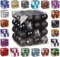 64x Kunststoff Christbaumkugeln Ø 6cm Kugel Box Glanz Glitzer Matt Dekor Inge inkl. Aufhänger, Farbe:Schwarz