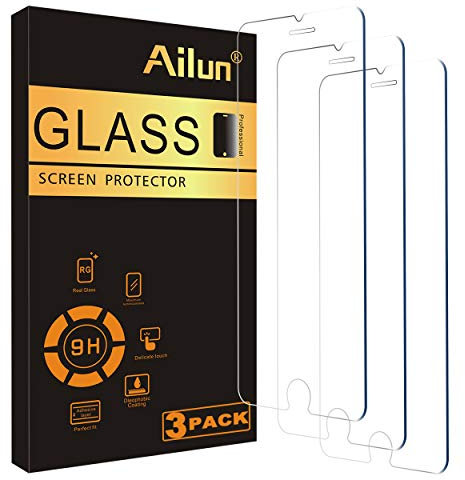 Ailun Lot de 3 films protecteurs d'écran pour iPhone 8, 7, 6S, 6, 4,7 pouces en verre trempé 2,5D, compatible avec les coques