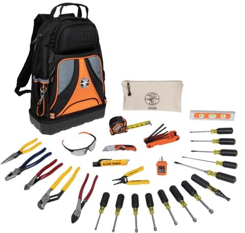 Electrician Hand Tools Set - 28 Piece, Pliers, Screwdrivers, Nut Drivers, Wrenches, More KLEIN TOOLS 80028
