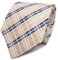 TigerTie Designer Seidenkrawatte in creme elfenbein weiss blau kariert