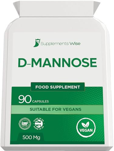 D-Mannose Capsules - 500mg x 90 - Cystitis Treatment for Women - UTI Prevention - D Mannose Tablets for Urinary Infections - Relief and Support for Bladder Pain or Kidney Problems - 1500mg Per Serving